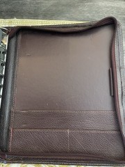Franklin Covey Zip Planner 7 Ring Dark Brown Leather Binder