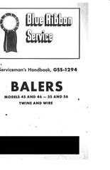 IH Baler Knotter Service Manual GSS-1294 45 46 55 56 Twine Wire Small Square