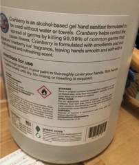 1 Gallons Santec Cranberry Advanced 62% Alcohol Based Gel Sanitizer 428904 (SR)