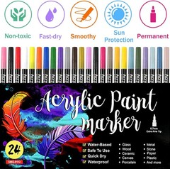 Acrylic Paint Pens for Rock Painting – Set 1 Count (Pack of 24), [Multiple]