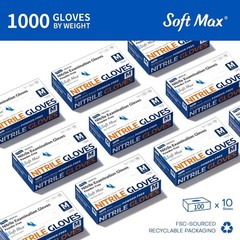 Medical Soft Max Nitrile Exam Gloves, 1000 Pcs Latex-Free Powder-Free Food Sa…