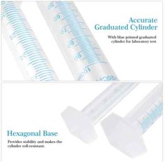 10/25/50/100/250ML Plastic Measuring Cylinder Laboratory Test Graduated Tube