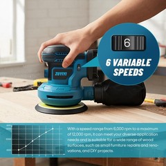 Zuyiyi 5 Inch Cordless Random Orbital Sander For Makita 18V Battery Not