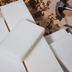 HDPE Block White PE Polyethylene Rectangular Solid Plastic 2x12x3,