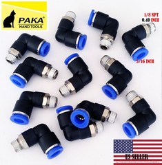 10x Pneumatic Male Elbow Connector Tube OD 5/16″(8mm) X NPT 1/8 PU Air Push In