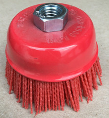 2-1/2″ Nylon Infused Abrasive Bristle Cup Brush Wheel Wire 5/8-11 Angle Grinder