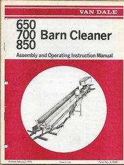 VAN DALE 650 700 850 BARN CLEANER No. 4-1300 Operating Instruction Manual (A)