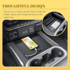 Truck Center Console Cover Hidden Tray Compatible with 2019-2022 Chevy Silverado