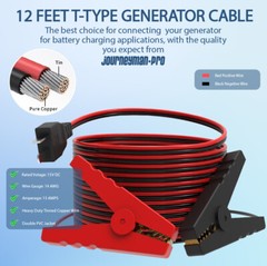 12V 15A T-Type Battery Charging Cable Honda Generator Replaces 32650-892-010AH