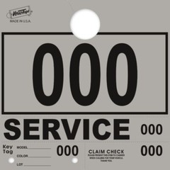 Gray Service Department Hang Tags Window Tag 1000 Per Box