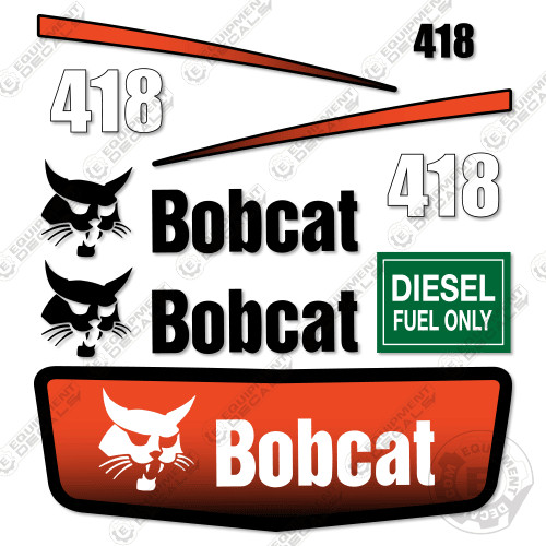 Fits Bobcat 418 Decal Kit Mini Excavator – 7 OUTDOOR 3M YEAR VINYL!