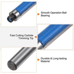 HARFINGTON 2pcs Flush Trim Router Bit 6mm Shank 1/4″ Dia 1″ Cutting 1/4 in