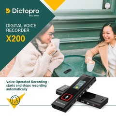 Mini Digital Voice Activated Recorder By Dictopro, 8GB Spy Dictaphone MP3 Player