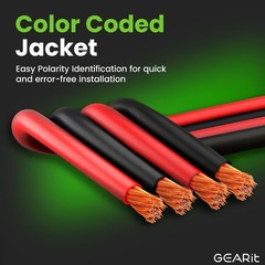 GEARit 16 Gauge Wire (50ft Each – 16 – Black/Red), Black/Red