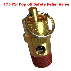 New 1/4″ NPT 175 PSI 67 SCFM Air Compressor Relief Pressure Safety Valve, Tan…