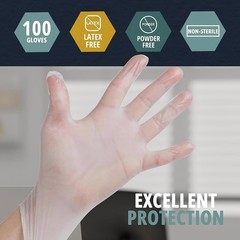 Heavy Duty Vinyl Exam Gloves Medical Disposable Protective 100 Count Bulk New