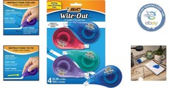 BIC EZ Correct Correction Tape 4-Count | 19.8 Feet of Tear-Resistant Precision