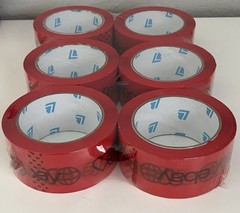 6 Rolls Official eBay Brand Logo Red Packing Packaging Tape Shipping 2″ X 75”