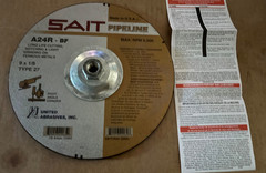 SAIT | 22062 | Cut-Off & Grinding Wheel Type 27 | 9″ X 1/8″ X 5/8″-11 | 10 PACK