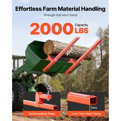 Uimoso 2000 lbs 43″ Clamp on Pallet Forks Quick Attach Tractor Forks