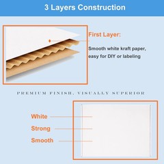 Shipping Boxes 9x6x2″ 25 Pack – White Corrugated Cardboard Mailing Box for Sm…