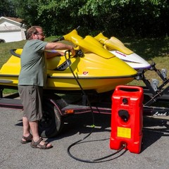 Portable Fuel Transfer Pump, 14 Gallon Gas Caddy