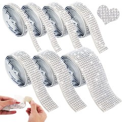 7 Rolls Rhinestone Strips Rhinestone Ribbon Self Adhesive Adhesive Rhinestone…