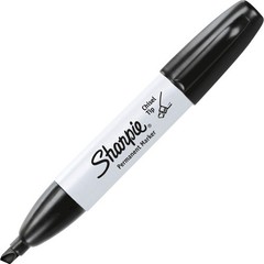 Sharpie Chisel Tip Broad Pt Permanent Markers Black 12 Markers New