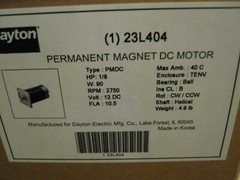 DAYTON PERMANENT MAGNET DC MOTOR 1/8 HP-12 DC-2750 RPM-#23L404-FREE SHIP-BIN 5