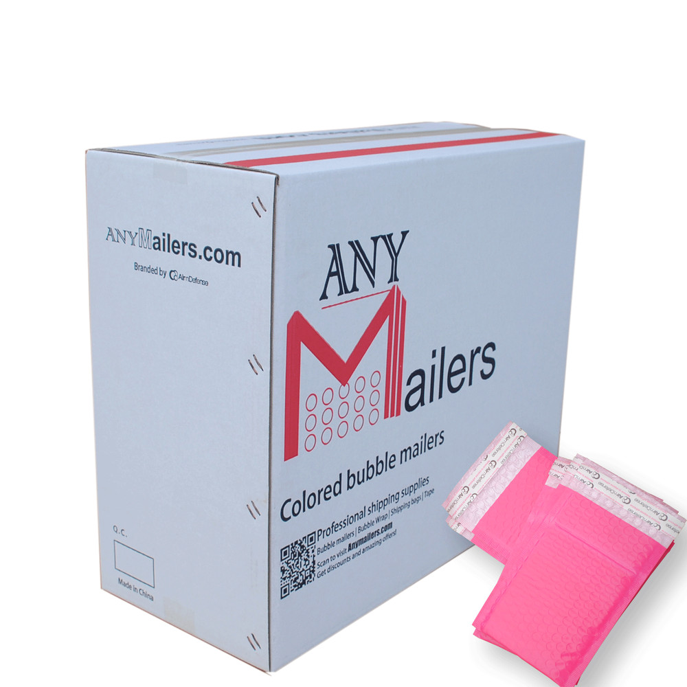 AirnDefense 500 #0 6.5X10″ Pink Poly Bubble Mailers Shipping Padded Envelope