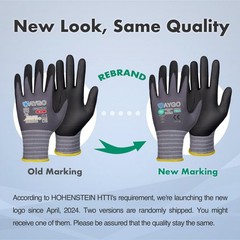 KAYGO Safety Work Gloves MicroFoam Nitrile Coated, 12 Pairs Medium, Gray
