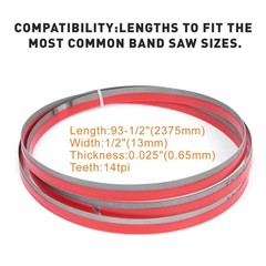93-1/2″ x 1/2″ x 14tpi M42 Bi-metal Band Saw Blades Fit Cutting Metal Technique