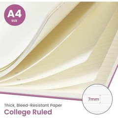 Spiral Bound Notebook College Ruled Journal 8.5×11 Inches A4 Size with Plastic