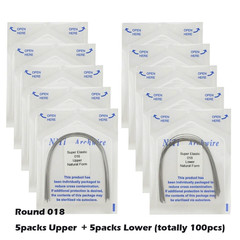 100PCS Dental Orthodontic Round Arch Wire NITI Stainless Steel Ovoid Nature Form