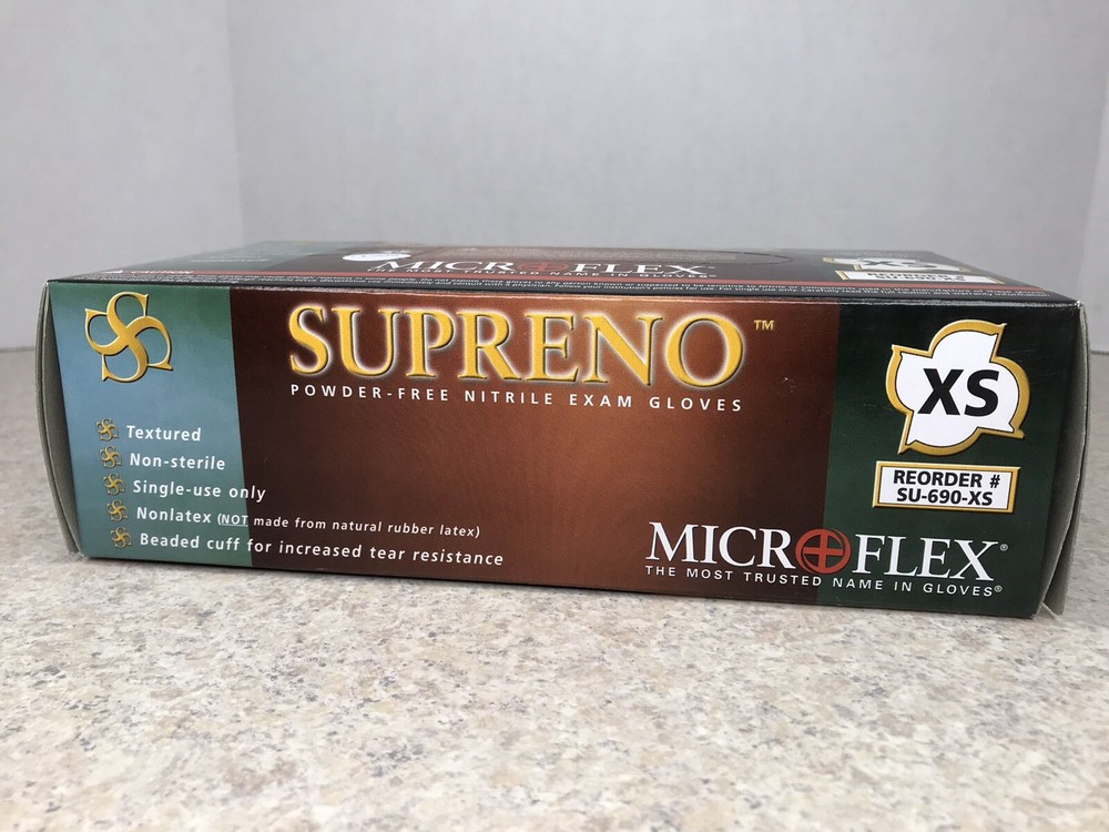 Microflex Supreno SE SU-690 – XS Nitrile Gloves, Disposable, Non-Latex,100/box