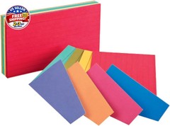 Oxford Extreme Index Cards, 3 x 5 Inches, Assorted Colors, 100 per pack (04736)