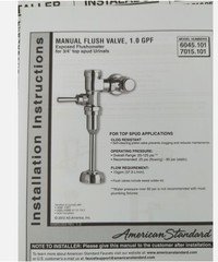 American Standard Durable Manual Urinal Flush Valve Chrome 6045.101.002
