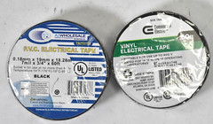Lot of 2 Assorted Brands Electrical Tape Vinyl PVC Black Rolls 3/4″ x 60′