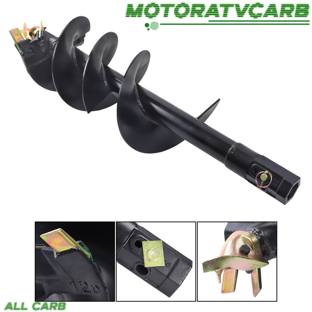 ALL-CARB 12in x 48in Fab Auger Bit 2inch Hex Collar Skid Steer Attachment Part