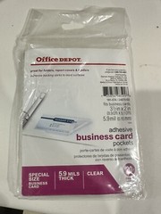 Lot Of 10 Packs., Business Card Size Pockets. Clear And Adhesive. 200ct