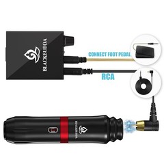 Tattoo Gun Kit for Beginners, Rotary Pen with Power Supply, Black