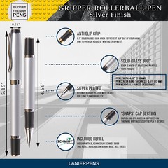 Gripper Roller Ball Pen – Silver with Single Gift Box Maple