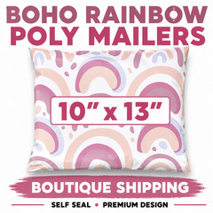 10×13 Boho Rainbow Designer Poly Mailers Self Seal Boutique Packaging