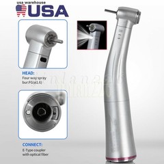 NSK Ti-MAX X95L Style Dental 1:5 LED Fiber Optic Contra Angle Handpiece Red Ring