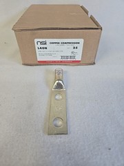Box of 25 – NSI L40N-38P Long Barrel Copper Compression Lug 4/0 AWG Two Hole