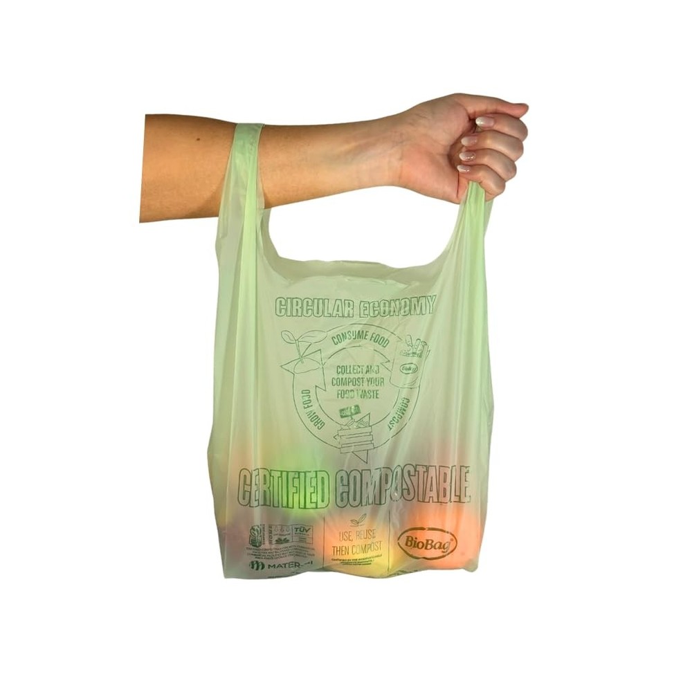 Biobag Usa 100 Certified Compostable Shopping Bags 12 Lb Capacity 500 Count