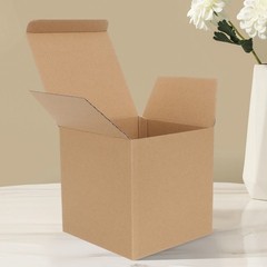 6Pcs Reusable Small Kraft Shipping Boxes for Business Packaging Light Yellow