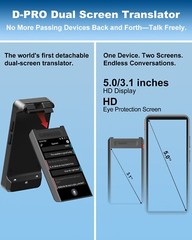 iTour D-Pro AI Dual-Screen Translator, Detachable, Real-Time Voice Translator