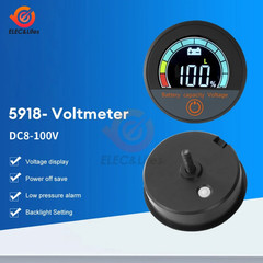 Battery Capacity Voltage Meter, 12V 24V 48V 60V 84V IP68 Waterproof LCD Battery