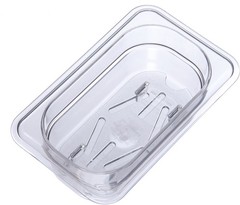 6-Pack 1/9 Size Clear Polycarbonate Food Pan Drain Shelf Tray for Kitchen